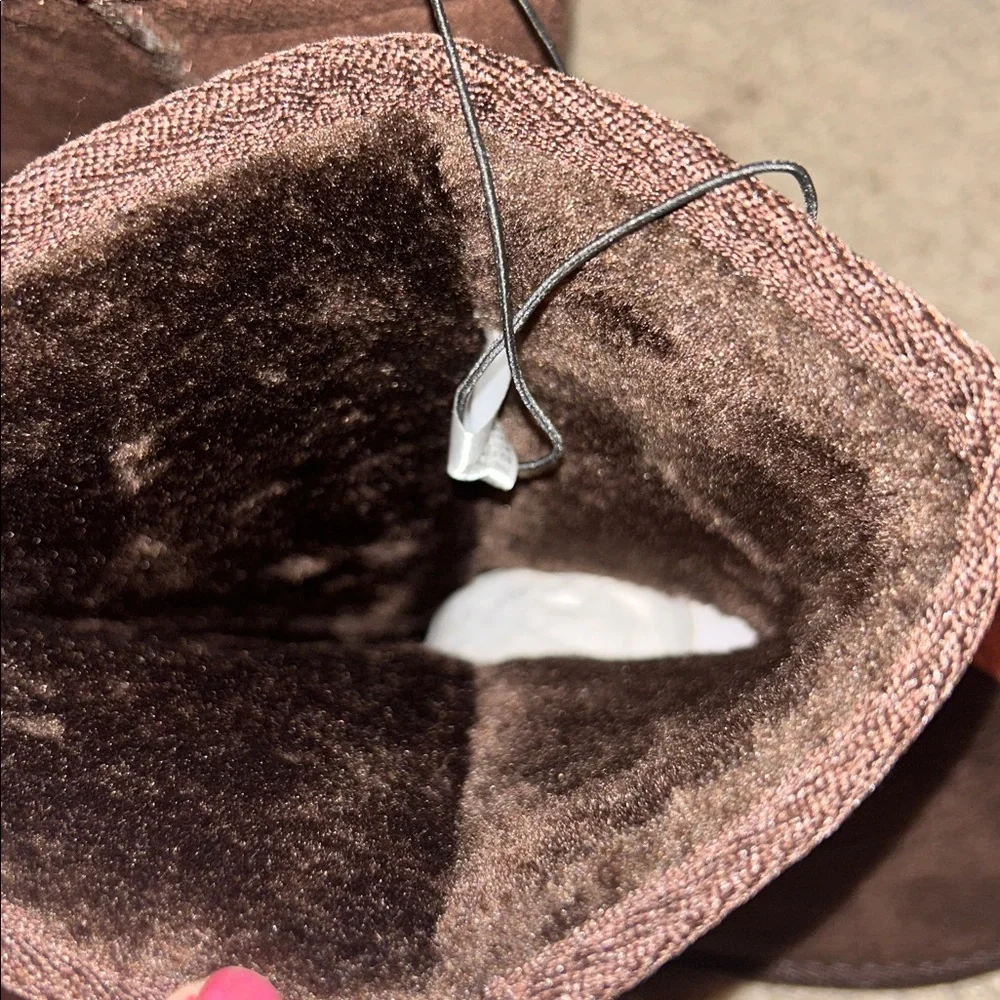 ESKIS Brown Boots Faux Fur Lined womens 8 NWT